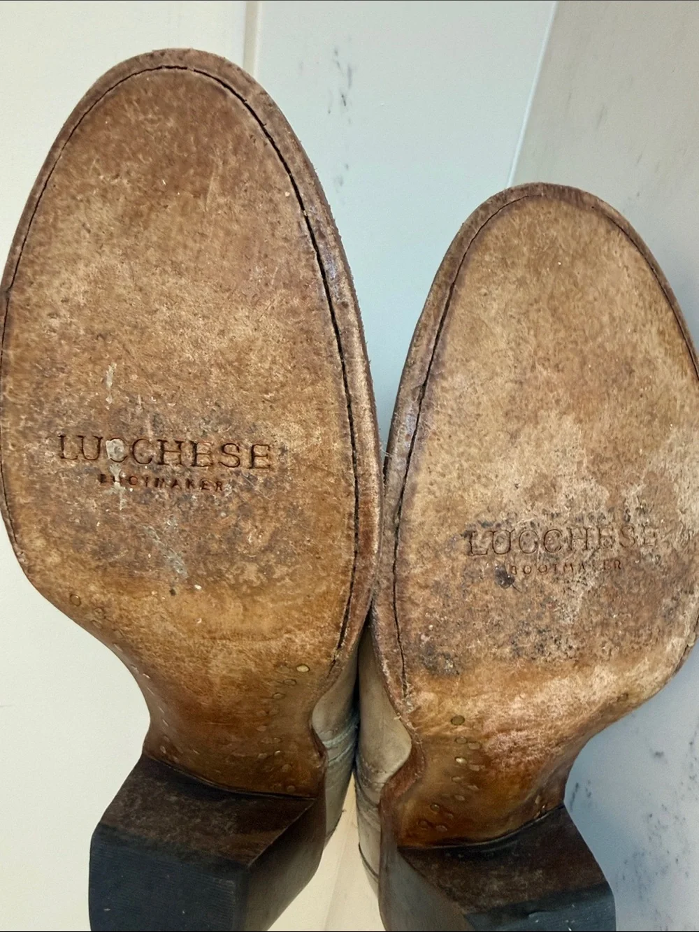 LUCCHESE Western Distressed Boots GREY/WHITE Color WOMENS size 8